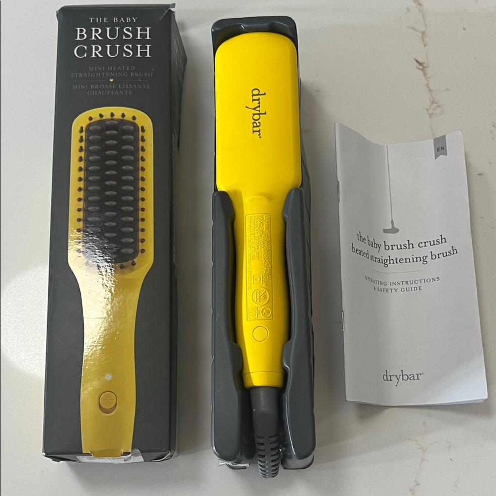 Drybar Baby Brush Crush Heated Straightening Brush - Bright Yellow